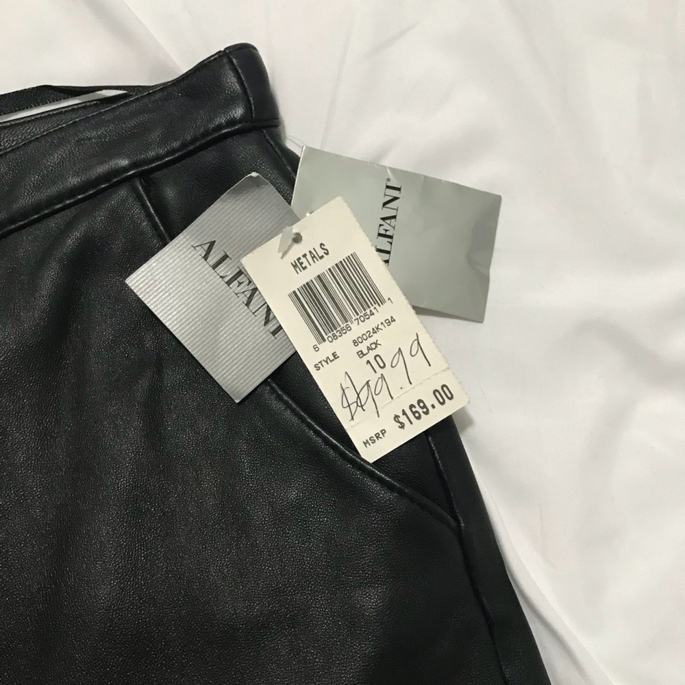 ALFANI BLACK LEATHER PANTS
